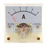 sourcingmap® 91C4 DC 0-5 un rectangle Mini tableau bord analogique ampèremètre ampèremètre Manomètre Classe 2.5