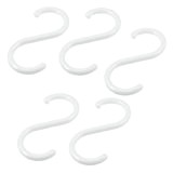 Sourcingmap a13030600ux0827 Lot de 5 crochets en plastique en forme de S Blanc
