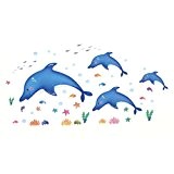 Sourcingmap Corail poisson Dolphin Motif Chambre amovible Sticker mural Papier peint