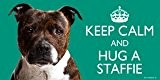 Staffordshire Bull Terrier BRINDLE / Staffie / Staffy Gift - 'KEEP CALM' LARGE colourful 4 x 8 MAGNET - High ...