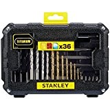 Stanley Fatmax STA7222-XJ Set de 36 accessoires pour perceuse et visseuse 8 forets pour métal titane (1,5 - 2 - ...