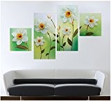 Stéréo 3D fleur d'émulation passent mur salle de séjour chambre lit affiches self-adhesive mural wall paintings 76*45cm,c