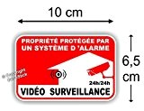 Sticker Alarme Vidéo Surveillance Autocollant ( Lot de 4 Stickers )