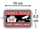 Sticker Alarme Vidéo Surveillance Autocollant ( Lot de 4 Stickers )