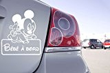 Sticker Bébé à Bord Mini Mikey Walt Disney - 13cm x 15cm, Blanc