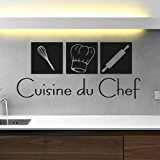 Sticker Mural déco Cuisine du Chef - 55 X 120 cm, Noir