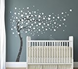 Sticker mural en vinyle motif arbre à cœurs pour chambres d'enfants et décoration maison