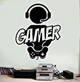 Sticker mural en vinyle Motif gamer avec manette de jeux vidéo