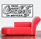 Sticker mural motif coca cola centime 5, Vinyle, noir, S