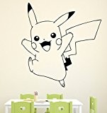 Sticker mural Pokemon Pikachu, Vinyle, Schwarz, Large