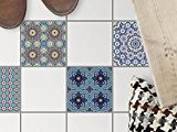 Stickers mosaïques | Carrelage adhésif sol - Revêtement appartement | Motif Mosaïque Orientale | 10x10 cm - 4 pièces (2x2)
