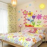 Stickers muraux, AMUSTER Magic fleurs colorées de Sunshine Life mur autocollant pour les enfants chambre à coucher