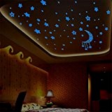 Stickers muraux, NINGSANJIN A Set Kids Bedroom Fluorescent Glow In The Dark Stars Stickers