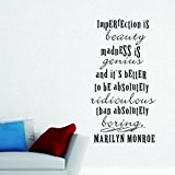 'Stickers muraux/sticker mural citation de Marilyn Monroe texte anglais "Imperfection IS BEAUTY (sur Allemand : Imperfection Est Beauté), vinyle, Vinyle, Custom, ...