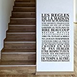 Stickers Smart House®- Sticker mural « les règles de la maison » Noir (92x52)