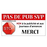 Stop Pub - Publicité - Autocollants Stickers Alarme 8 x 4 cm.