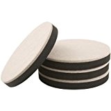 SuperSliders Felt Heavy Furniture Reusable Movers for Hard Surfaces (4 pieces) - 5 Round by Waxman