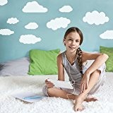 Supertogether stickers muraux enfants nuages blancs - Grandes Décorations décoratives pour chambre d'enfants Chambre à coucher Pack de 26