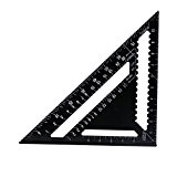 Suyizn 30,5 cm en alliage d'aluminium Équerre triangle Règle Rapporteur Outil de mesure Noir