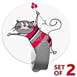 Tatkraft Funny Cats Crochet Salle de Bain Fort Autocollant Adhésif Inox 2pcs