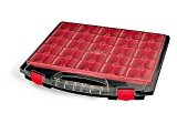Tayg boîte de rangement 50 430/25/430 x 55 x 370 mm, 25 embouts solides, noir, rouge, transparent, 031007