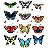 Tefamore Nouveau décoration paysagère en forme de coeur autocollants 12 autocollants papillon