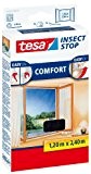 tesa Insect Stop Auto-agrippant Comfort - Moustiquaire pour porte-fenêtre Noir 1,20m x 2,40m