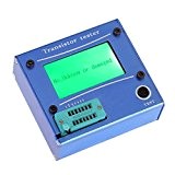 testeur avec Boitier en aluminium bleu - SODIAL(R) multifonctionnel LCD retro-eclairage transistor testeur de diode thyristor capacitif ESR LCR metre ...