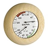 TFA 40.1028 Thermo-hygromètre pour sauna Cheveu synthétique Cadre en bois massif (Import Allemagne)