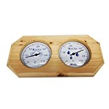 Thermomètre Hygromètre en bois pour Sauna fond blanc