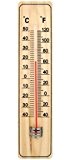 Thermomètre intérieur extérieur en bois 22cm