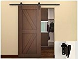 TMSÂ® 6 Ft Dark Coffee Country Barn Wood Steel Sliding Door Hardware Set Antique Style With Latch by TMS