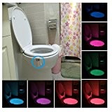 Toilettes Veilleuse, Sicai 8 à changement de couleur LED Capteur de lumière détecteur de mouvement à piles WC lumière