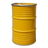 Tonneau, baril, fût métallique jaune avec couvercle 213 L (23023)