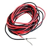 TOOGOO(R) 2x 3M 20 Jauge AWG Fil en caoutchouc de silicone cable Rouge Noir flexible