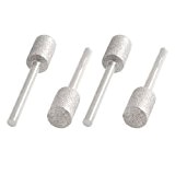 TOOGOO(R) 4x 8mm Cylindre Tete Diamant Meulage Points Meule Bits 45mm Long