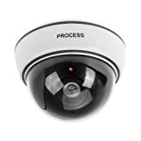 TOOGOO(R) lot de 2 Camera Dome CCTV Factice d'interieur exterieur securite surveillance Dummy Camera - Lumiere LED Clignotante - Blanc ...