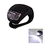 TOOGOO(R) Mini Lampe LED pour velos Impermeable Double lumieres LED blanches En silicone