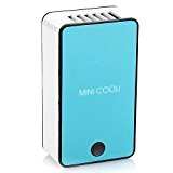 TOOGOO(R) Portable Mini USB Rechargeable Sans Feuilles de Poche Air Conditionne Ventilateur Couleur Bleu