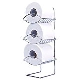 Top Home Solutions® 3 étages empilables Chromé Porte Rouleau pour papier toilette Boîte de rangement Organisateur de salle de bain