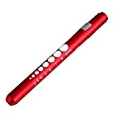 Torches de stylo Elyseesen Premiers soins LED Pen Light lampe de poche torche médecin infirmière EMT d’urgence médicale (Rouge)