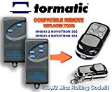 Tormatic MHS43-2 NOVOTRON 302, MHS43-4 NOVOTRON 304 Compatible Télécommande, 4 canaux 433,92Mhz rolling code remplacement emetteur de haute qualité pour ...