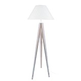 TOSEL Trépied de lampadaire en bois massif pour lampadaire Idun 50x163 cm cérusé blanc