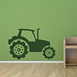 Tracteur agricole Machines industrielles de construction Décor Art Stickers disponible en 5 dimensions et 25 couleurs Très Grand Vert mousse