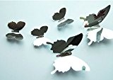 ufengke® 12 Pcs 3D Papillons Stickers Muraux Design de Mode Bricolage Papillon Art Autocollants Artisanat Décoration de La Maison, Effet ...