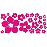 ufengke® 23 Pièces de Petites Fleurs Stickers Muraux Bricolage, Salle de Séjour Chambre à Coucher Autocollants Amovibles, Rose Rouge