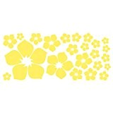 ufengke® 23 Pièces de Petites Fleurs Stickers Muraux Bricolage, Salle de Séjour Chambre à Coucher Autocollants Amovibles, Jaune