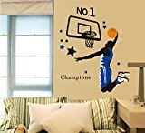 ufengke® Joueur de Basket Slam Dunk Stickers Muraux, Salle de Séjour Chambre à Coucher Autocollants Amovibles