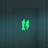 Ufengke® Mâle Et Femelle Créatif Toilettes Logo Fluorescence Autocollants Brille Dans Le Noir, Salle De Bain Toilette Autocollants Amovibles