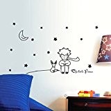 Ularma Stickers étoiles Lune The Little Prince Fox graphique vinyle enfants conte Sticker Mural 96 * 42cm pour les enfants ...